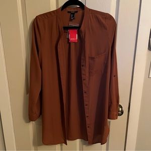 Forever 21 women’s large brown button shirt